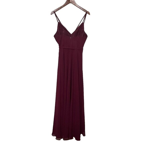 Marchesa Notte Bridesmaid Burgundy Valentia Long Gown ALine Straps Womens Size 8 - Picture 5 of 12